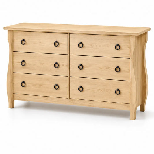Cassettiera in Legno di Quercia con Sei Cassetti