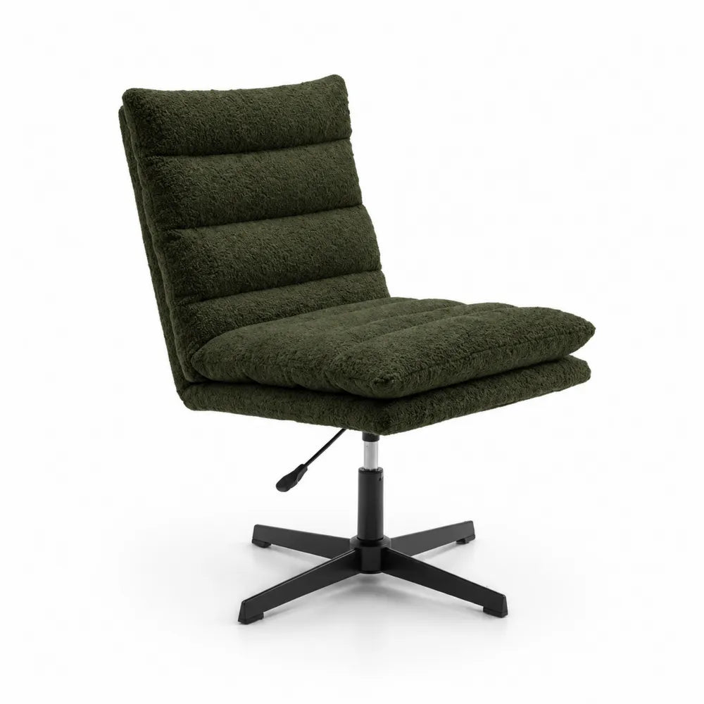 Sedia girevole in tessuto verde scuro